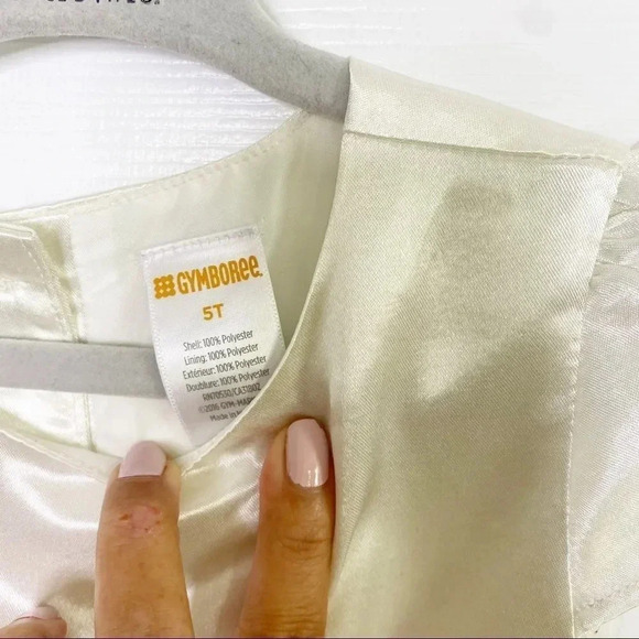 GYMBOREE‎ GIRLS 5T Satin Black Ivory Striped Dress - Picture 3 of 6